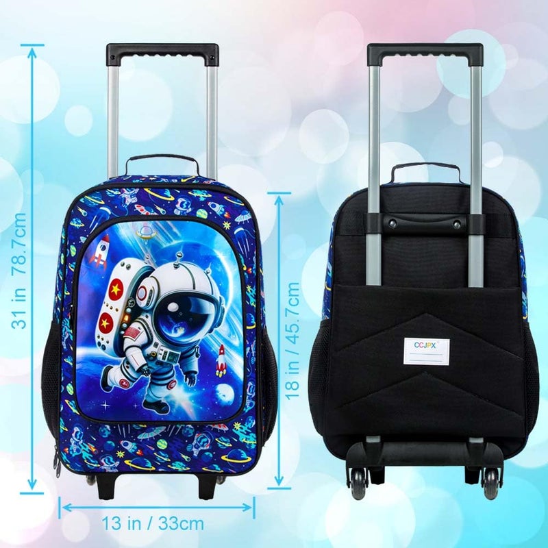UFNDC Kids Suitcase for Boys, Astronauts Rolling Luggage with Wheels，Travel Carry on for Children Toddler Elementary - Image 4
